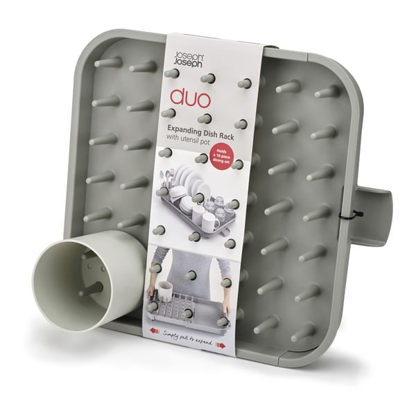 Sivi plastičan prilagodljiv ocjeđivač za posuđe 34x37 cm Duo – Joseph Joseph-image-4