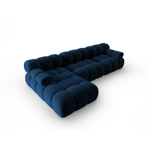 Plava baršunasta sofa 285 cm Bellis – Micadoni Home-image-4