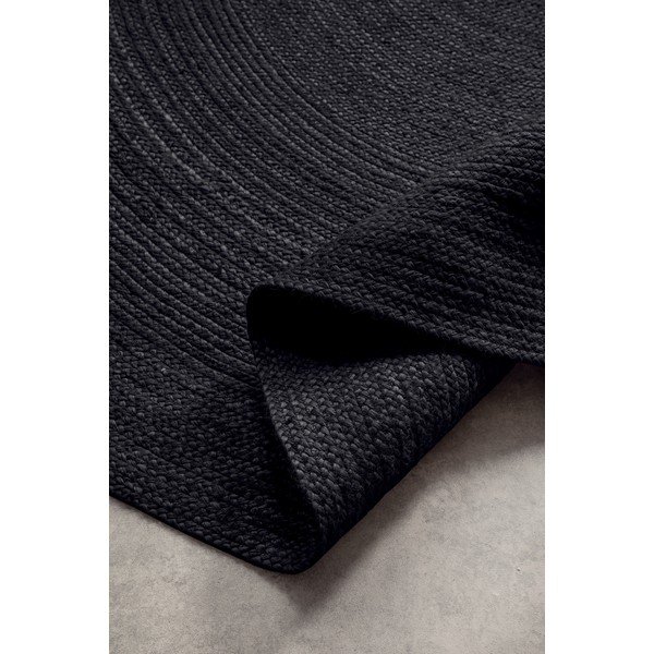 Crni obostrani/ručno rađen juten okrugao tepih ø 140 cm Braided  – Hanse Home-image-3