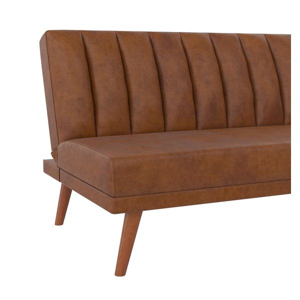 Narančasta sofa na razvlačenje od imitacije kože 173 cm Brittany - Novogratz-image-4