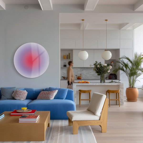 Tiskana staklena slika ø 70 cm Halo – Styler-image-1