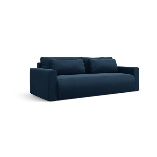 Tamno plava baršunasti sklopiva/s prostorom za odlaganje sofa 238 cm Belfast – Cosmopolitan Design-image-1