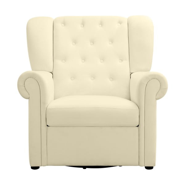 Bijela baršunasti fotelja za ljuljanje/chesterfield Lillyse – Støraa-image-1