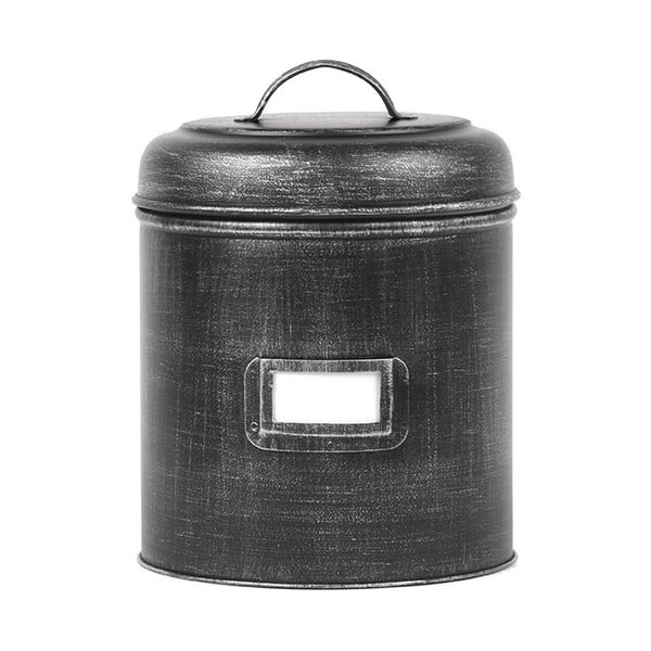 Crna metalna kutija LABEL51, ⌀ 19,5 cm