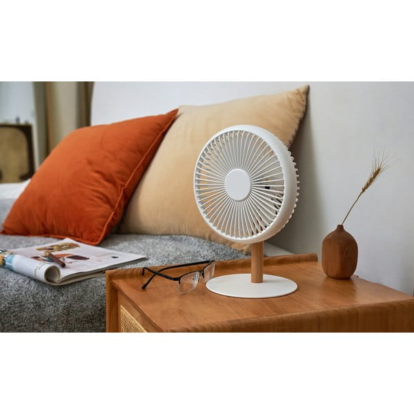 Krem stolna lampa s ventilatorom na daljinsko upravljanje (visina 26 cm) Beyond - Gingko-image-4