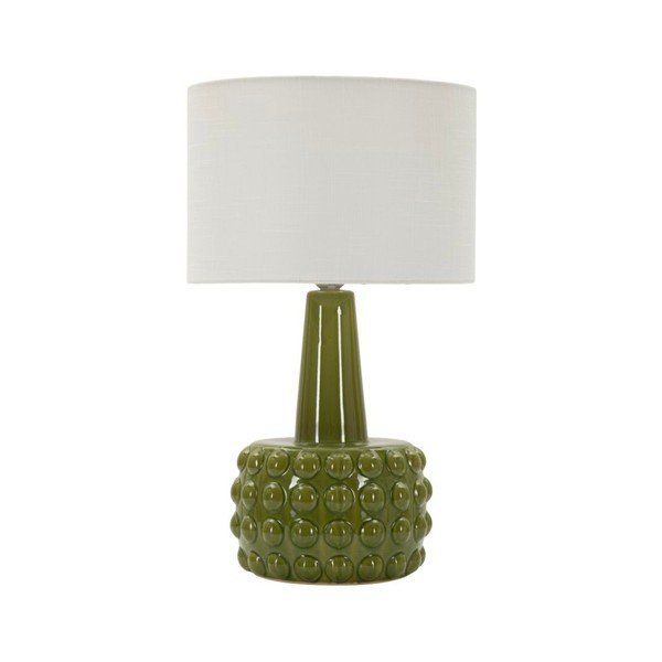 Bijela/zelena stolna lampa keramička s tekstilnim sjenilom (visina 51,5 cm) Gress – Mauro Ferretti