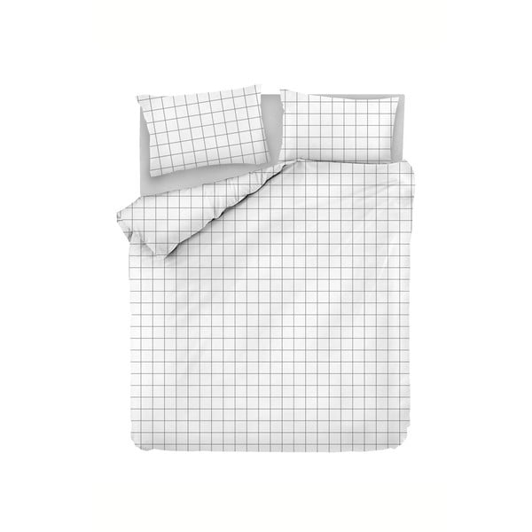 Bijela produžena pamučna posteljina za bračni krevet 200x220 cm Piga - Mijolnir