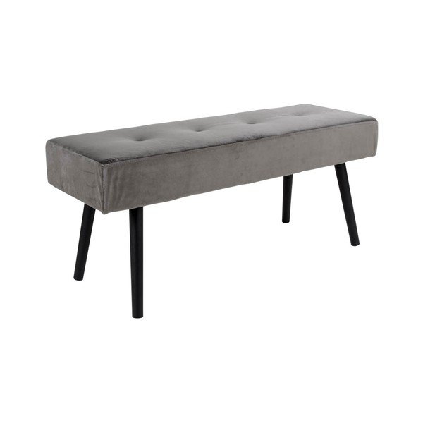 Siva podstavljena klupa s baršunastom presvlakom House Nordic Skiby, 100 x 35 cm-image-2