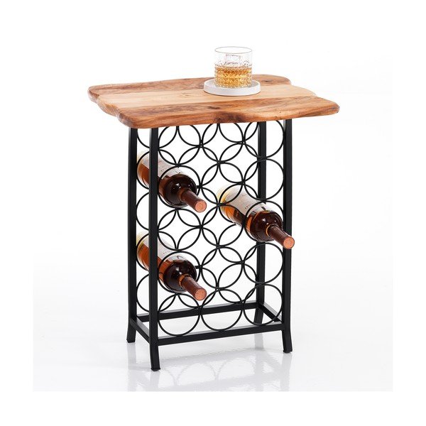 Crni/u prirodnoj boji metalni držač za boce vina broj boca 15 kom 46x56x35,5 cm Ras – Tomasucci-image-1