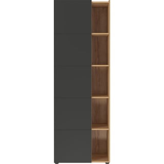 Tamno siva polica za knjige u dekoru hrasta 62x182 cm Olvera - Germania