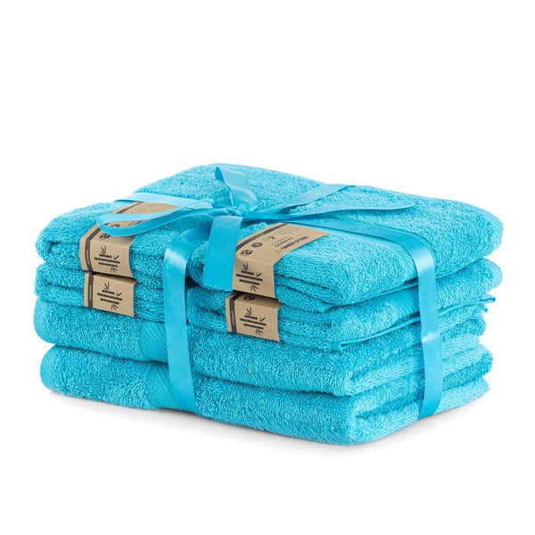 Plavi set ručnika 6 kom od mješavine bambusa od frotira Bamby – DecoKing-image-1