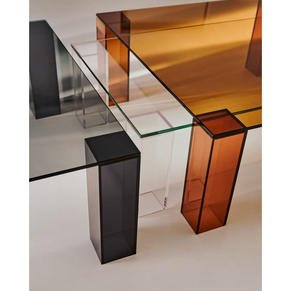 Tamno sivi stakleni stolić za kavu 60x140 cm Adularia – Kave Home-image-2