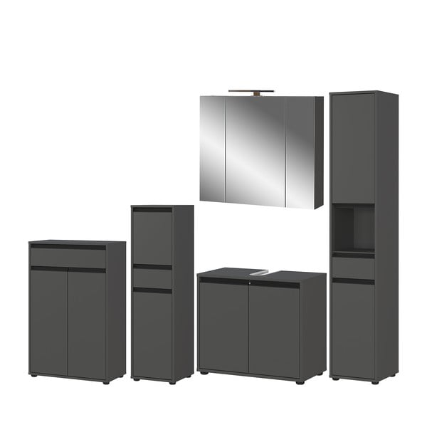 Antracitno sivi set namještaja za kupaonicu Lemont – Germania