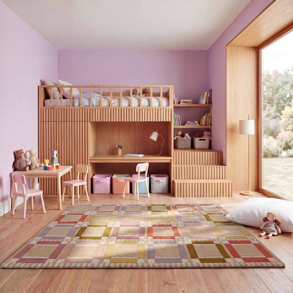 Ručno rađen vunen tepih u prirodnoj boji 140x200 cm Quadro Wool – Flair Rugs-image-2