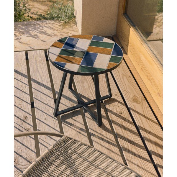 Okrugao vrtni stolić s keramičkom daskom ø 45 cm Tella – Kave Home-image-3
