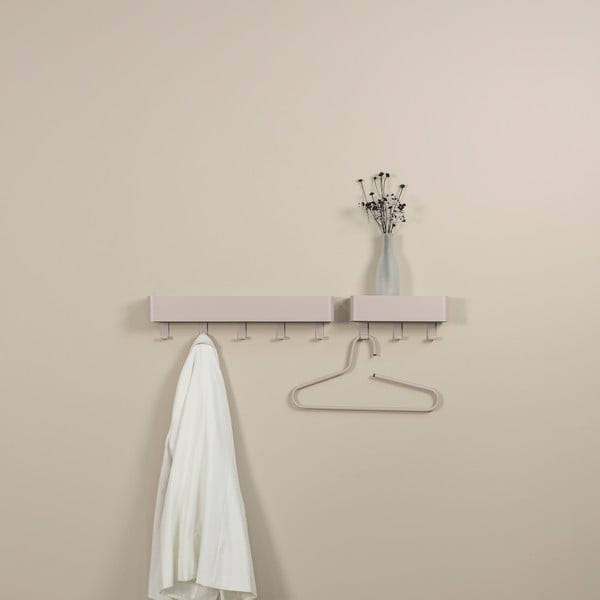 Smeđe-siva metalna zidna vješalica s policom 52 cm Dax Play – Spinder Design-image-3