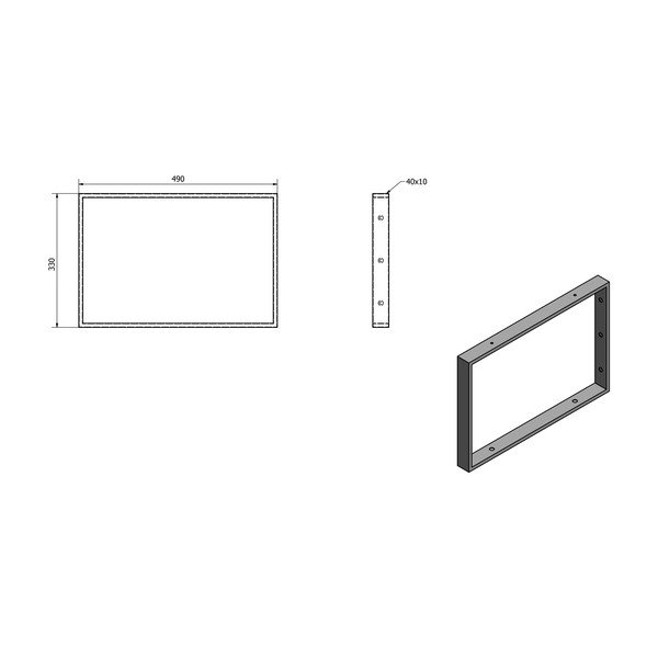 Crna željezna potpora za pult 49x4 cm – Sapho-image-3