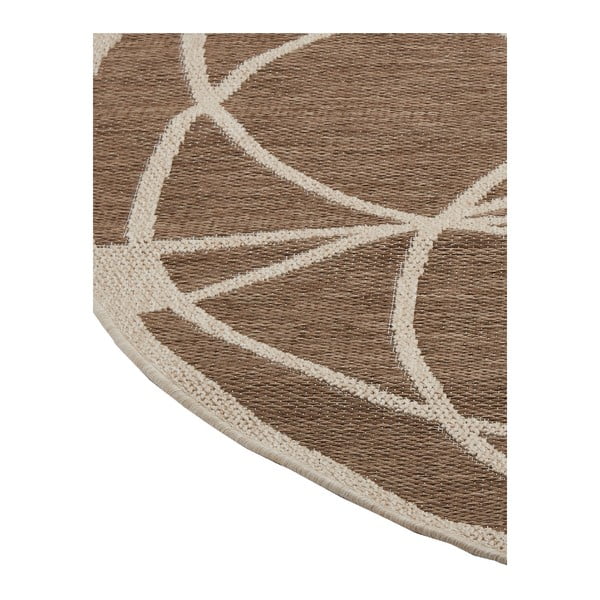 Smeđi vanjski tepih Floorita Tondo, ø 194 cm-image-1