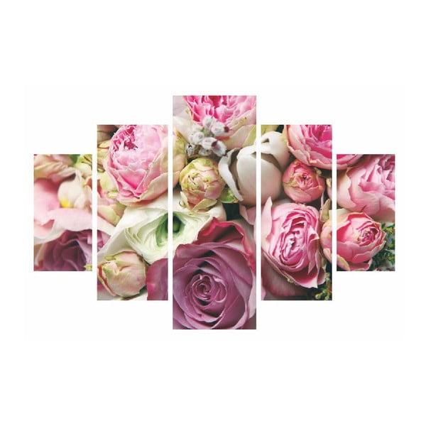 Višedijelna slika Roses Are Pink, 92 x 56 cm