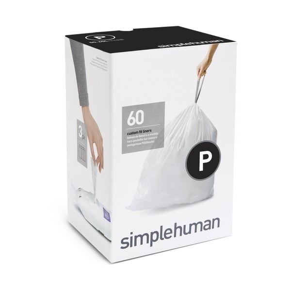 S trakom za zatezanje vreće za smeće 60 kom 60 l P – simplehuman