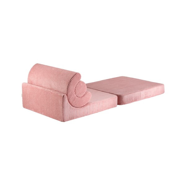 Ružičasta dječja fotelja od samta Flipster – Wigiwama-image-2