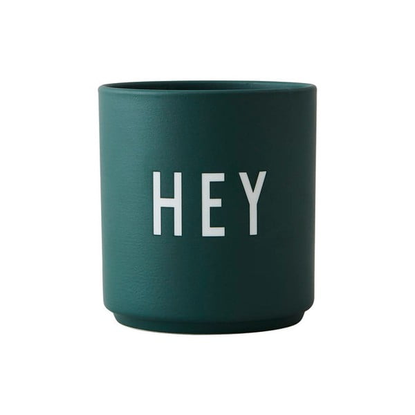 Tamno zelena porculanska šalica 300 ml Hey – Design Letters