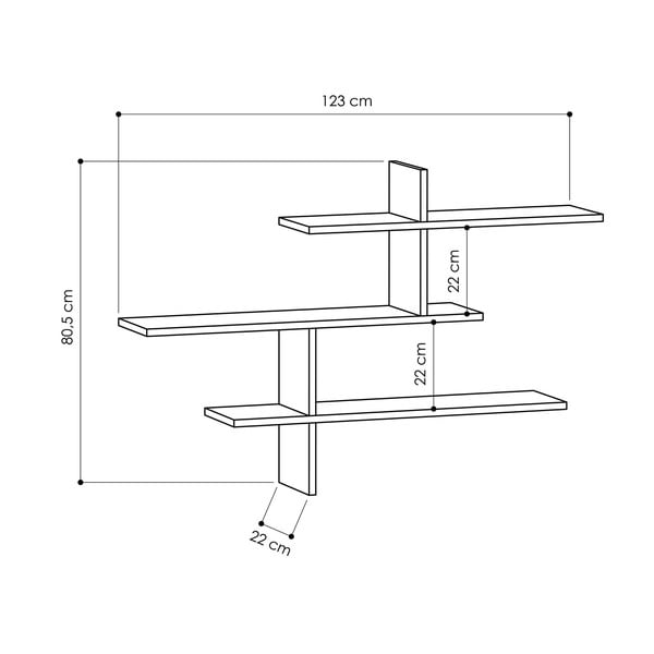 Polica s više razina u dekoru hrasta u prirodnoj boji 123 cm Leo – Kalune Design-image-4