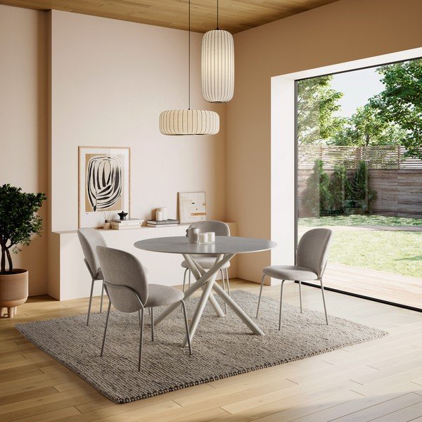 Okrugao blagovaonski stol s keramičkom daskom ø 119,5 cm Talia – Marckeric-image-1