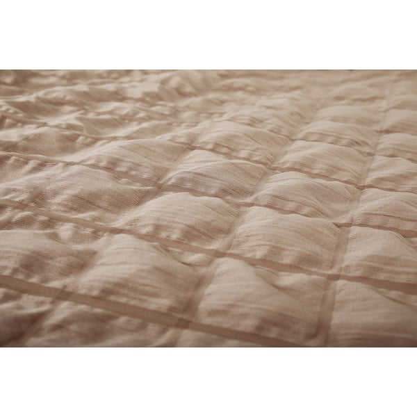 Smeđa posteljina za krevet za jednu osobu od krepa 140x200 cm Naomi – My House-image-1