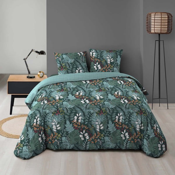 Zelena posteljina za bračni krevet/za produženi krevet od mikrovlakana 240x220 cm Calaos – douceur d'intérieur