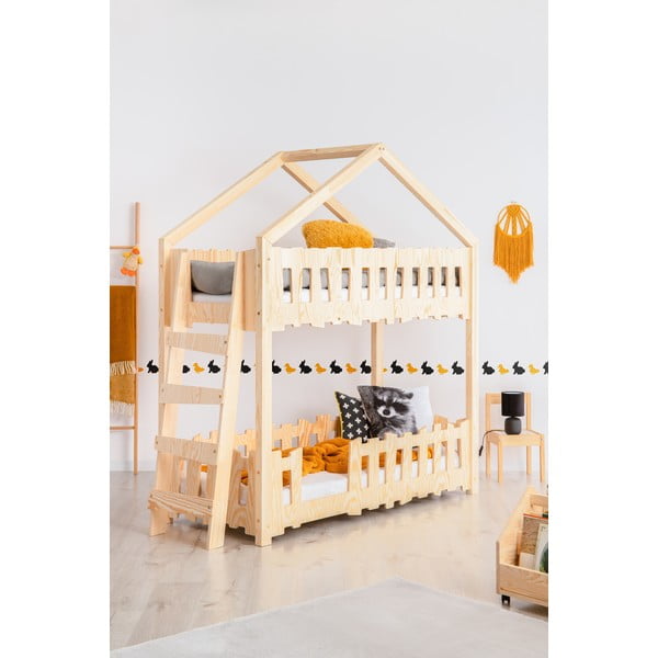Dječji krevet na kat 70x160 cm u prirodnoj boji Zippo B - Adeko