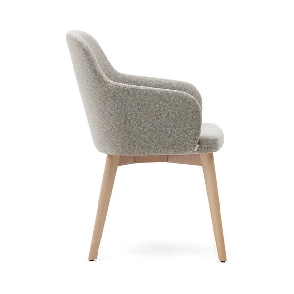 Bež podstavljena blagovaonska stolica s naslonima za ruke Nelida – Kave Home-image-4