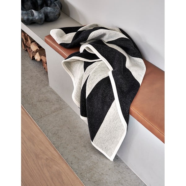 Crno-bijela deka od mješavine vune 140x180 cm Bob Black Vanilla – Pappelina-image-1