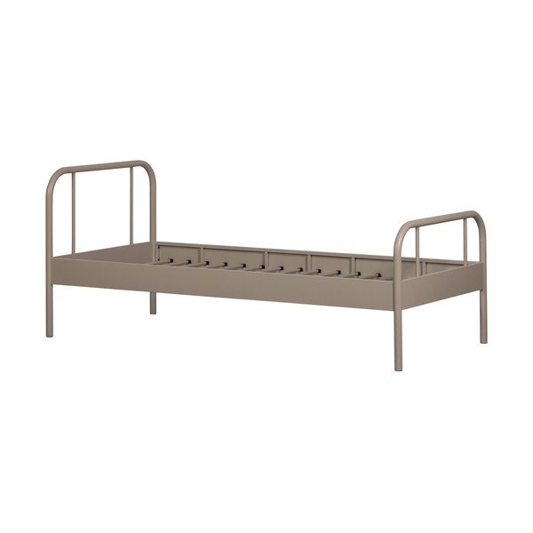 Bež metalni krevet s podnicom 90x200 cm Mata – WOOOD-image-3