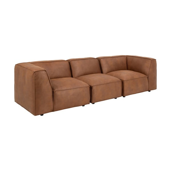 Konjak smeđa sofa od imitacije kože 282 cm Fairfield Kentucky – Bonami Selection-image-3