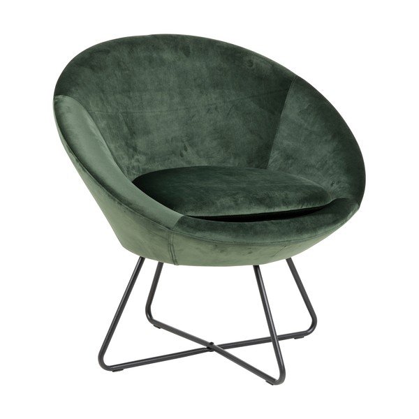 Zelena baršunasta fotelja Actona Center