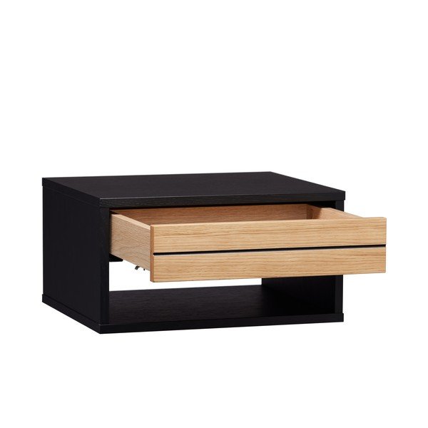 Crni/u prirodnoj boji viseći noćni ormarić u dekoru hrasta Stripe – Woodman-image-1