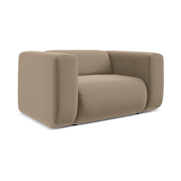 Bež baršunasti fotelja Ekahi – Makamii