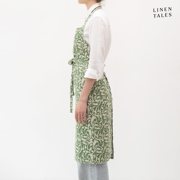 Lanena pregača Evergreen Damask – Linen Tales-image-2