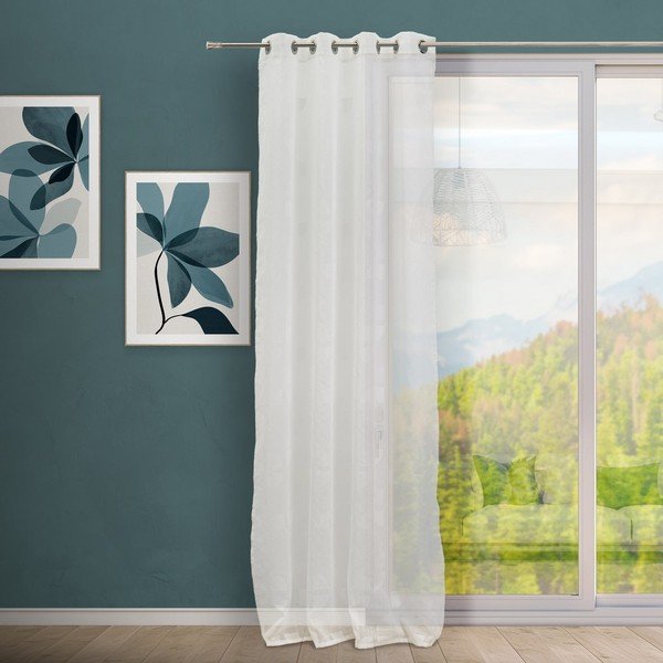 Bijela zavjesa od jacquarda 140x260 cm Mid Century – Casa Selección-image-1