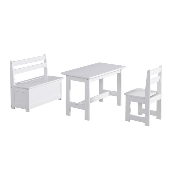 Bijeli dječji stolić izrađen od čvrste borovine Pinio Baby-image-1