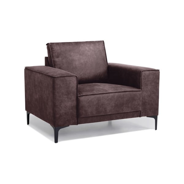 Čokoladno smeđa fotelja od imitacije kože Scandic Copenhagen Preston