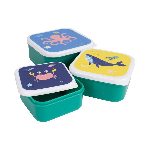 Zelene plastične dječje kutije za ručak u setu 3 kom Ocean – Ladelle