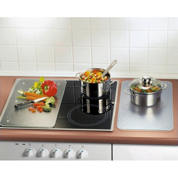 Poklopci za štednjake od kaljenog stakla u setu od 2 kom 52x30 cm Transparent - Allstar-image-1