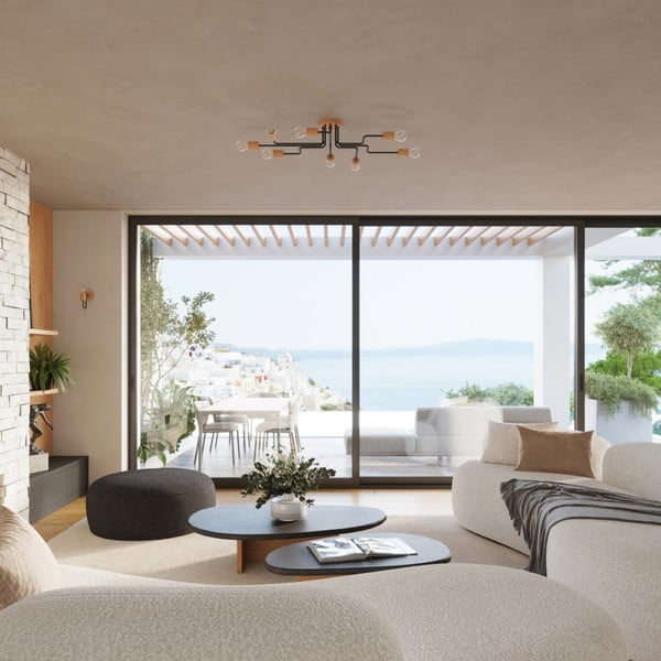 Crna/u prirodnoj boji stropna svjetiljka 58x75 cm Dazzle – Sollux-image-3