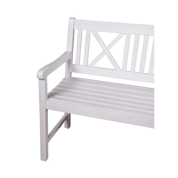 Bijela vrtna klupa od masivnog drveta Malmö – Garden Pleasure-image-2