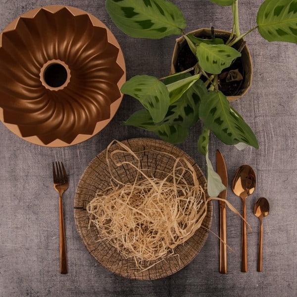 Pribor za jelo od nehrđajućeg čelika u mjedenoj boji 24 kom Copper - Orion-image-2