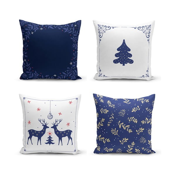 Plavo-bijele jastučnice u setu 4 43x43 cm - Minimalist Cushion Covers