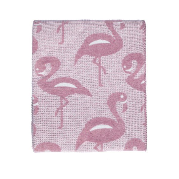 Ružičasta dekica s notom pamuka Flamingo, 180 x 220 cm-image-1