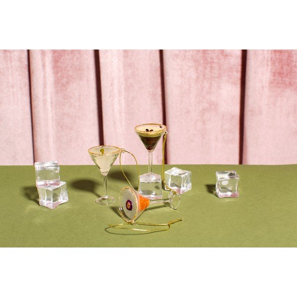 Stakleni ukrasi za božićno drvce u setu 3 kom 15,5 cm Martini Cocktail – Sass & Belle-image-3